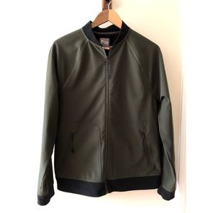 Army Green Athletic Bomber Jacket